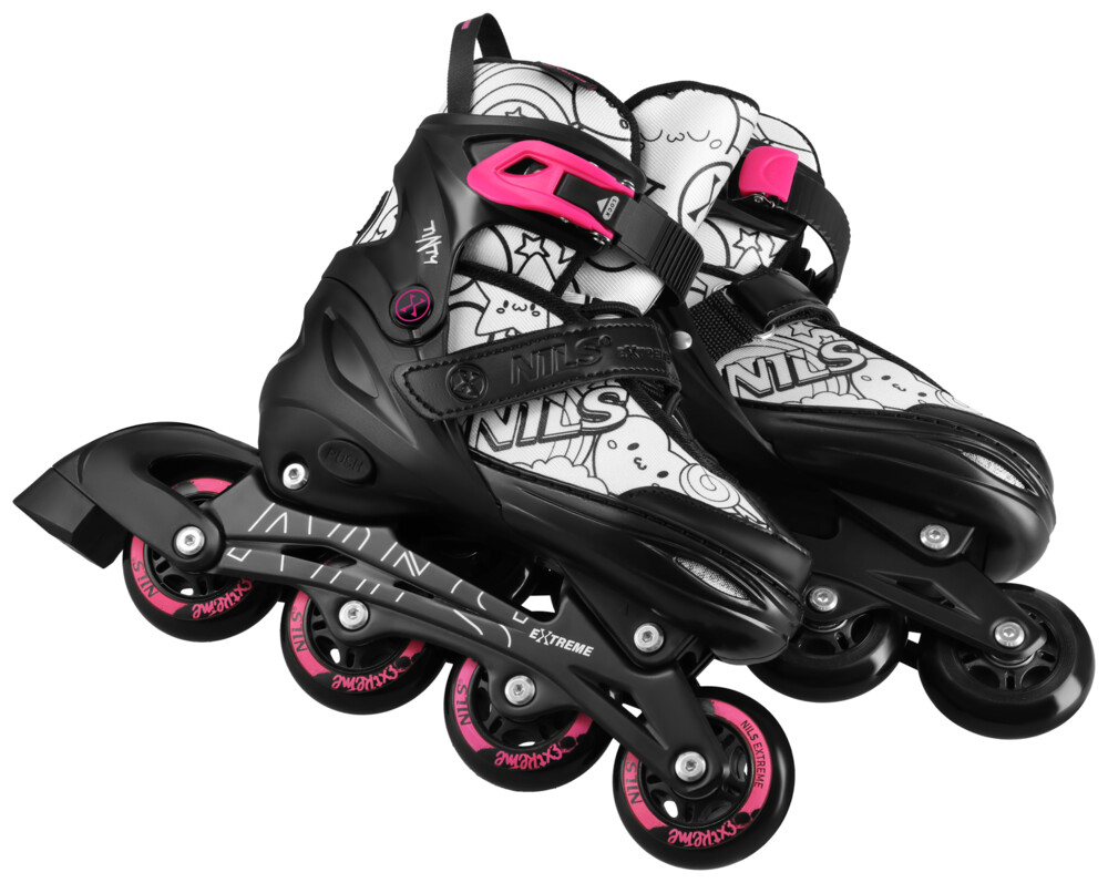 Kolečkové brusle 4v1 NILS Extreme NH10907 TINTY růžové