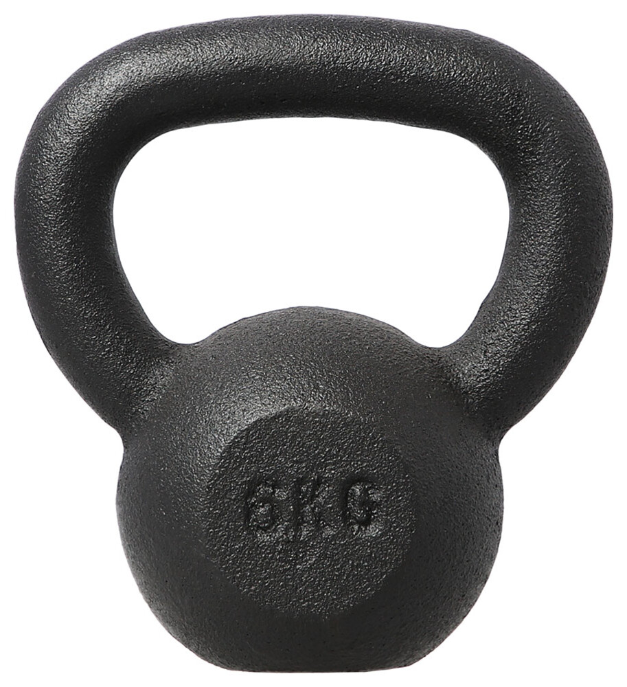 Liatinový kettlebell KZG06 6 kg, čierny