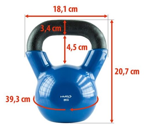 KN 8 KG KETTLEBELL POKRYTÝ VINYLOM 