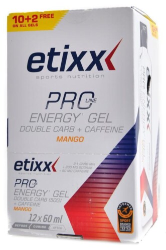 Pro line  energy gel s dvojitým obsahem sacharidů a kofeinem 12 x 60 ml