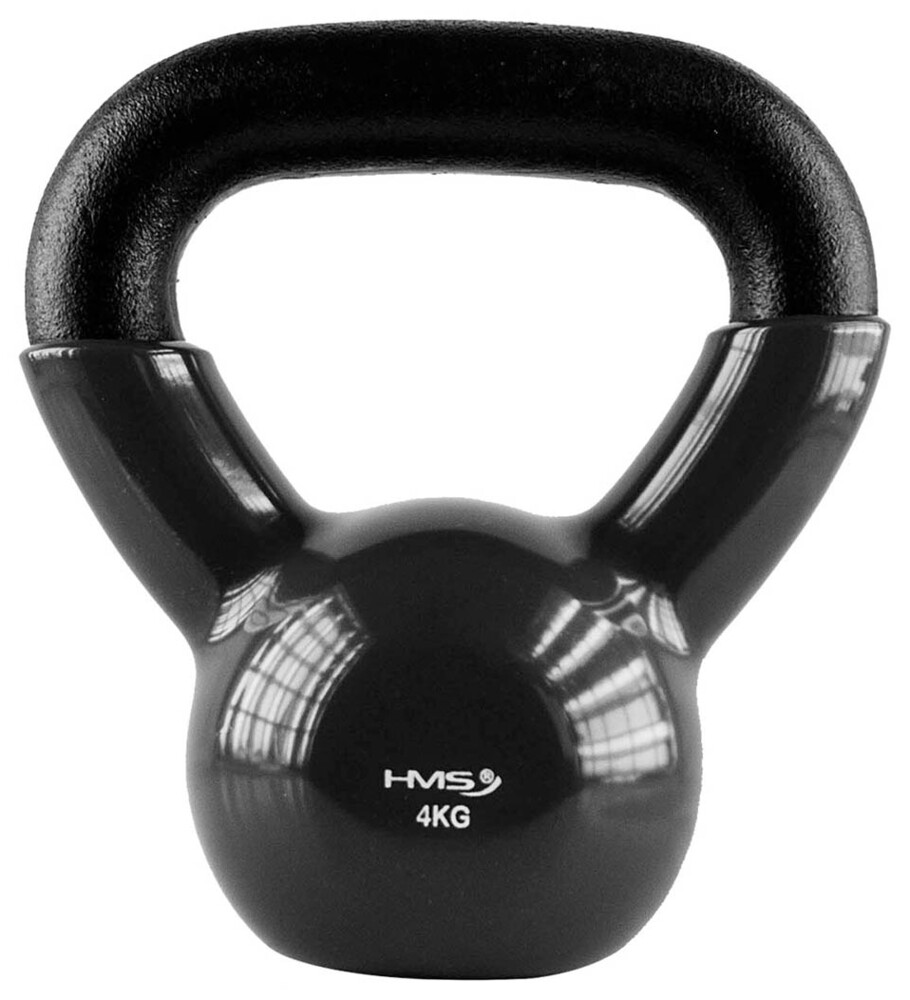 Kettlebell pokrytý vinylom KNV04 4 kg, čierny