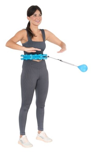 Sada masážní hula hoop HHW01 se závažím a zeštíhlujícího pásu BR163 modrá