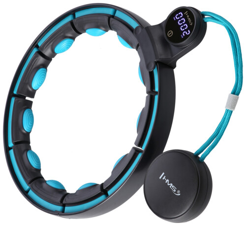 Masážna hula hoop HHM17 so závažím, magnetmi a počítadlom čierna/mätová
