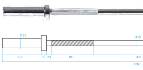 Olympijská osa HMS Premium GO160 120 x 5 cm