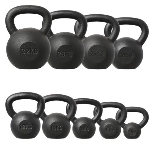 Liatinový kettlebell KZG04 4 kg, čierny
