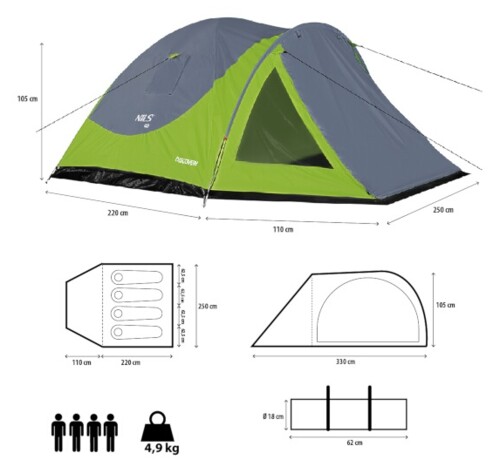 Kempingový stan NILS Camp NC6006 Discovery