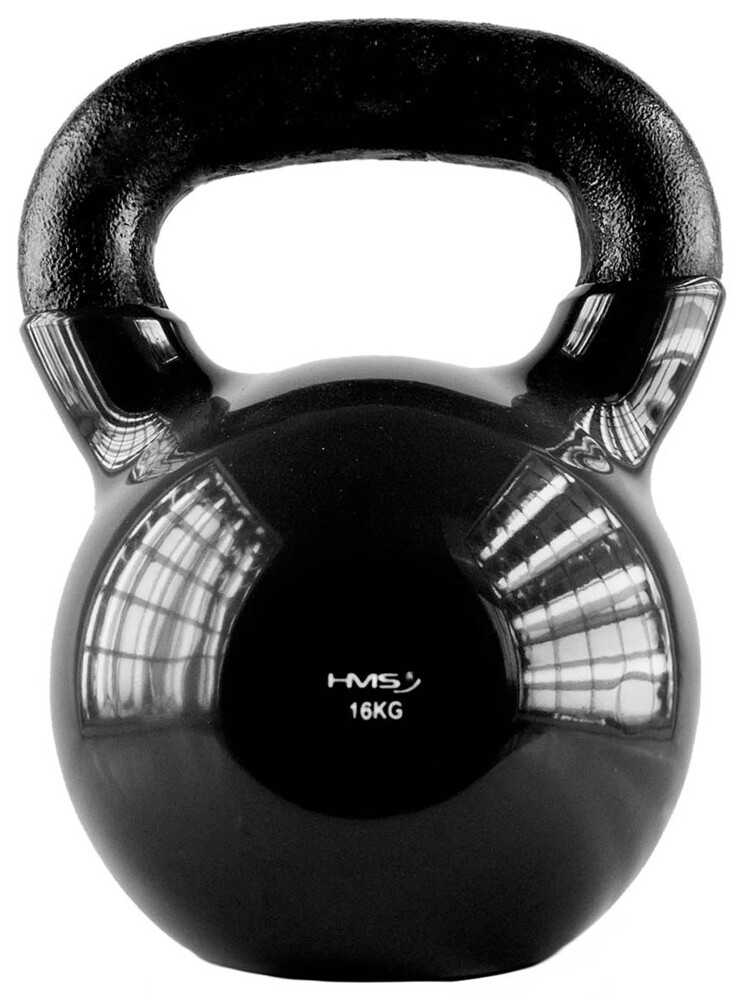 Kettlebell pokrytý vinylom KNV16 16 kg, čierny