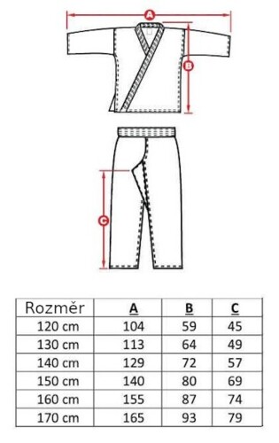 Detské kimono DBX Bushido ARK-3102, 160 cm