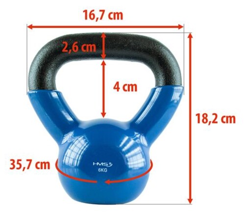 KN 6 KG KETTLEBELL POKRYTÝ VINYLOM 