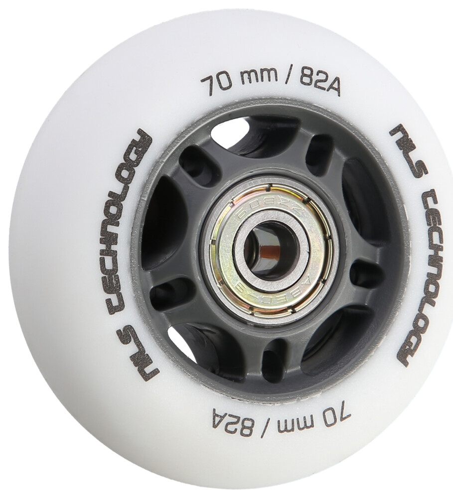 Matné kolieska NILS Extreme PU 70x24 82A s ložiskami ABEC 9, biele, 4 ks