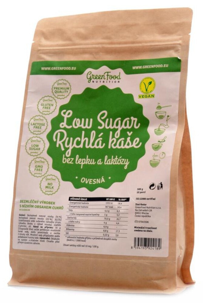 Low sugar rychlá kaše ovesná 500 g Low sugar oat mash natural