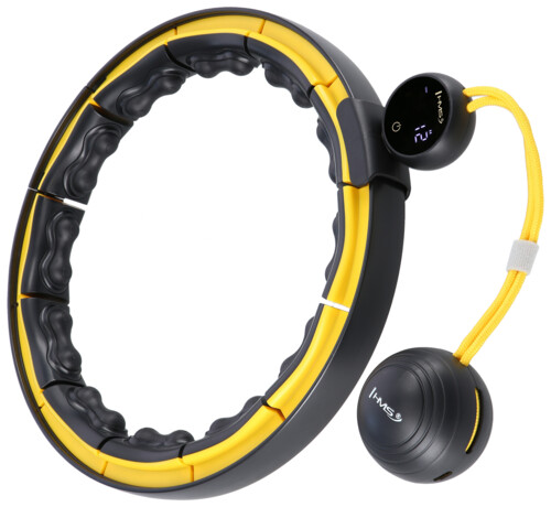 Masážna hula hoop HHM21 so závažím, magnetmi a počítadlom čierna/žltá