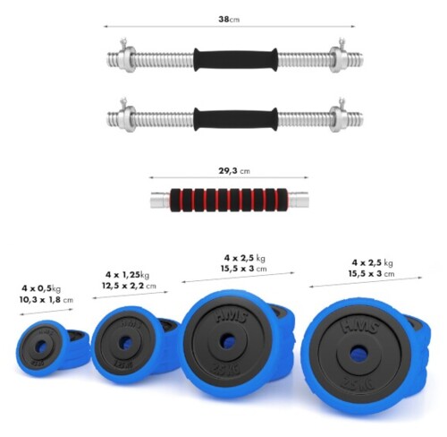 Činkový set SGG30BAR 2x15 kg litina