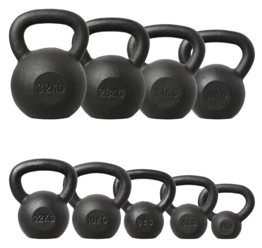 Liatinový kettlebell KZG20 20 kg, čierny
