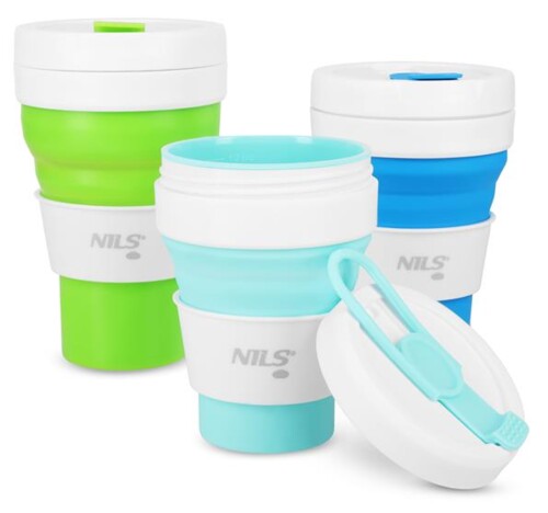 Skládací silikonový hrnek NILS Camp NC4103 600ml světle zelený