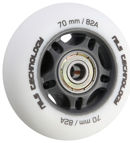 Matné kolieska NILS Extreme PU 70x24 82A s ložiskami ABEC 9, biele, 4 ks