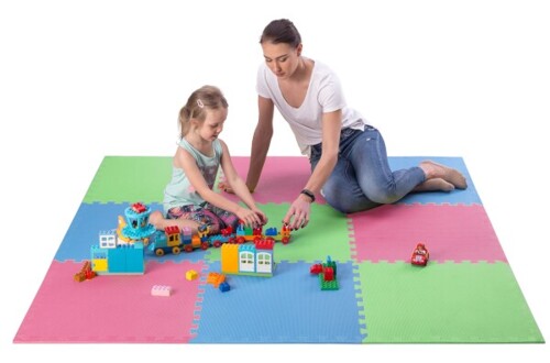 Ochranná puzzle podložka MP10 zelená-modrá-červená