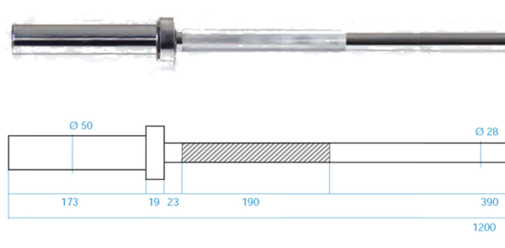 Olympijská osa HMS Premium GO160 120 x 5 cm
