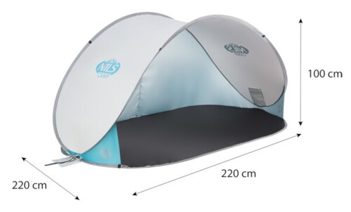 Samorozkládací plážový stan NILS Camp NC3174 šedý