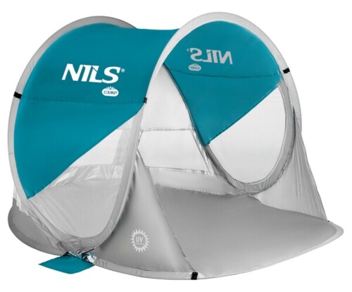 Samorozkládací plážový stan NILS Camp NC3142 modrozelený