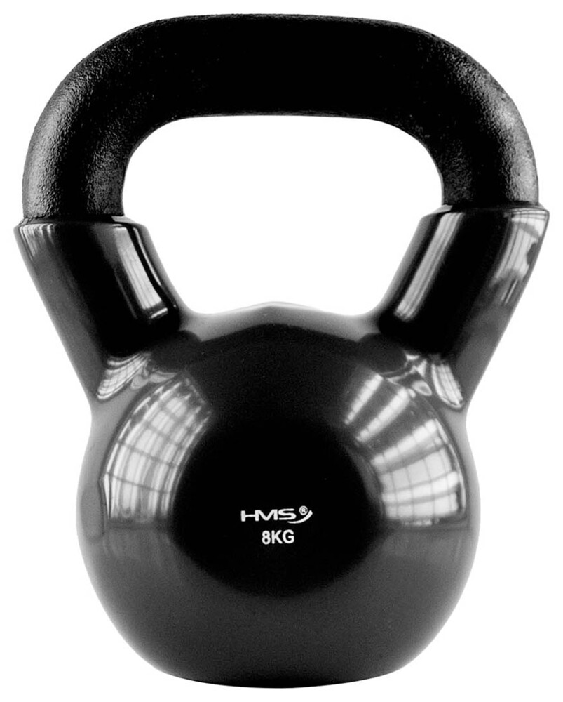 Kettlebell pokrytý vinylom KNV08 8 kg, čierny