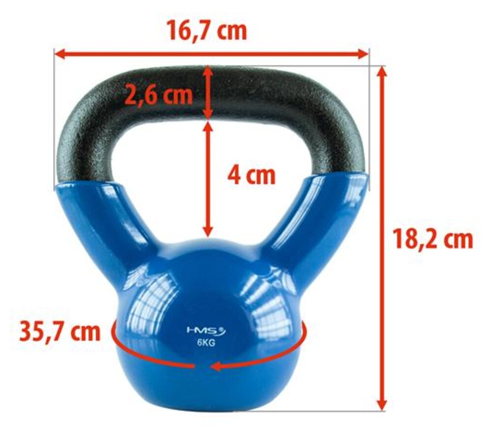 Kettlebel KN 6 kg pokrytý vinylem