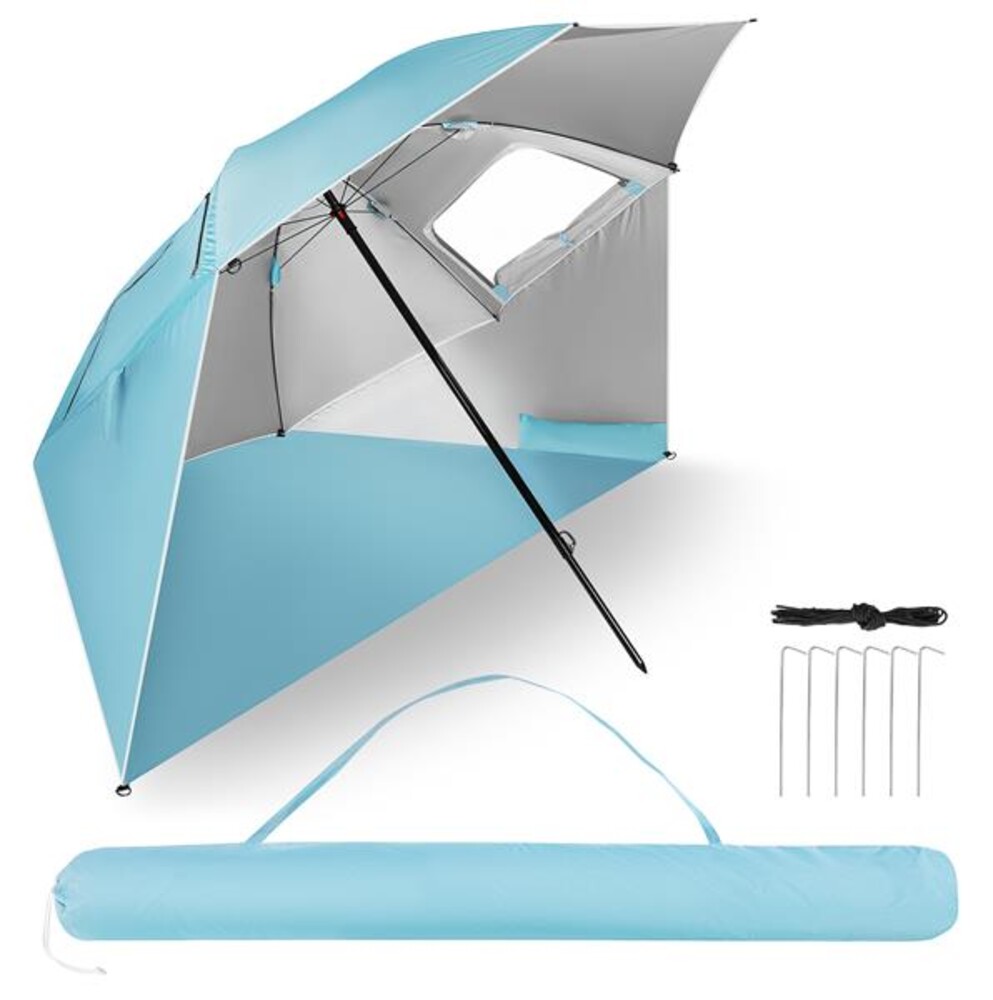 Plážový slunečník / paraván NILS Camp NC17114 240 cm modrý