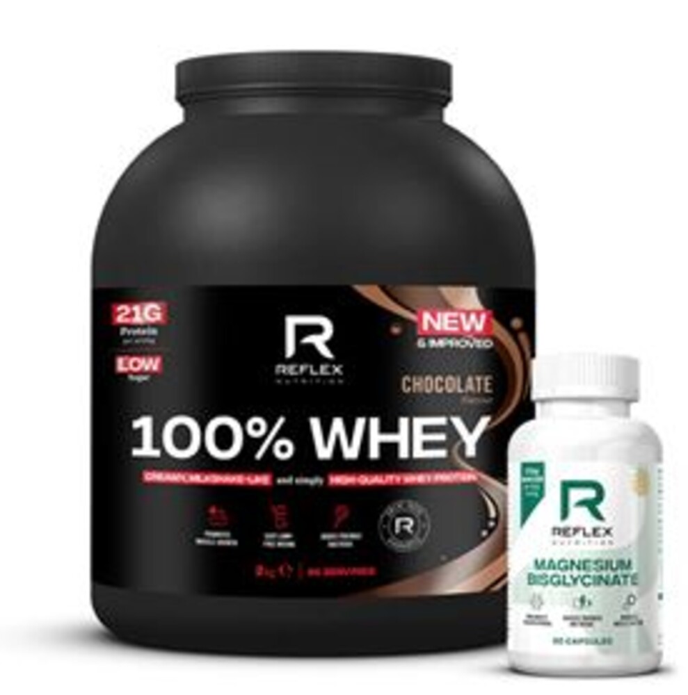 100% Whey Protein 2kg    + Magnesium 90 kapslí ZDARMA