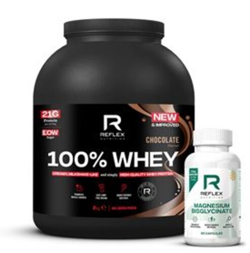 100% Whey Protein 2kg    + Magnesium 90 kapslí ZDARMA