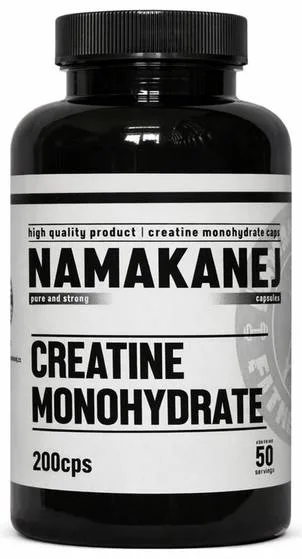 Namakanej Creatin Monohydrate 200 kapslí, 650 mg kreatin monohydrátu v kapsli